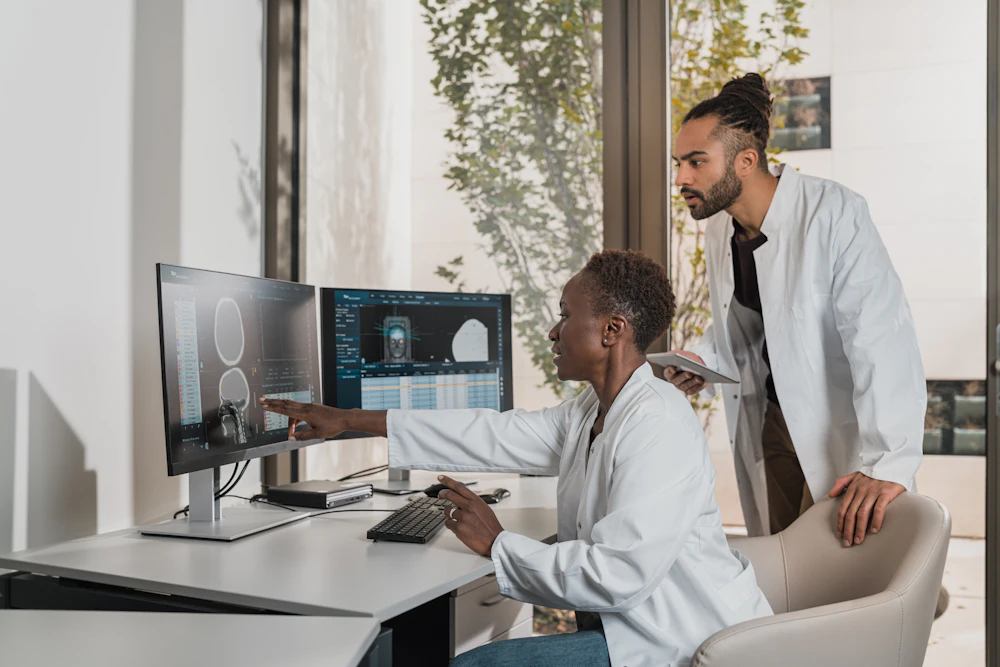 Doctors reviewing test results